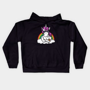 Unicorn Bodybuilder Kids Hoodie